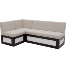 Угловой кухонный диван Mebel-Ars Нотис L 207х82х132 см бархат бежевый star velvet 6 light beige