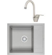 Комплект Мойка кухонная KRONA Flugel WRL780-500 1 78х50 см, gray + Смеситель Wasser H270 1 gray