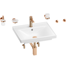Комплект Wellsee FreeDom 201006919 глянцевый белый, розовое золото, 9 в 1