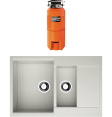 Комплект Мойка кухонная Omoikiri Daisen 78-2-PA пастила + Измельчитель Nagare slim 1250