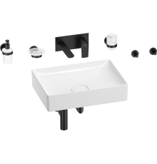 Комплект Wellsee Pure BY Wellsee 201006442 С ВНУТРЕННЕЙ ЧАСТЬЮ, глянцевый белый, матовый черный, 8 в 1