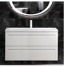 Тумба под раковину Art Max Platino 100 подвесная, белая матовая, раковина AM7117-100