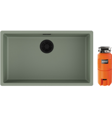 Комплект Мойка кухонная Omoikiri Yamakawa 75-Integra-WG wind green + Измельчитель Nagare slim 1250
