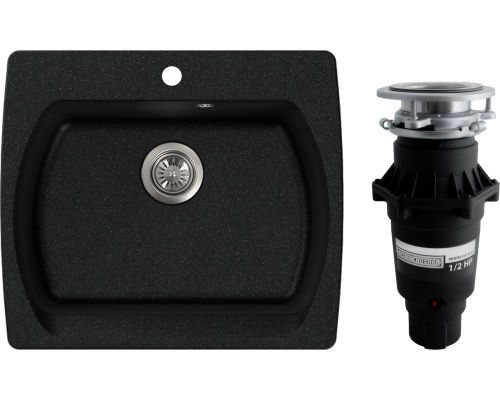 Комплект Мойка кухонная NOVA 60-53 черная + Измельчитель Bone Crusher BC 810-SL Slim Line