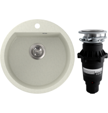 Комплект Мойка кухонная NOVA 51G белая + Измельчитель Bone Crusher BC 810-SL Slim Line