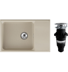 Комплект Мойка кухонная Point Этна 78 бежевая + Измельчитель Bone Crusher BC 810-SL Slim Line