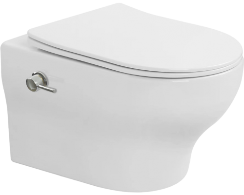 Унитаз подвесной Boheme Fiore 978-SET-2-W с функцией биде, с крышкой-сиденьем с микролифтом
