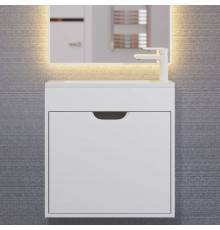 Тумба под раковину Uperwood Modul 60 подвесная, 1 дверца, матовая белая, графит