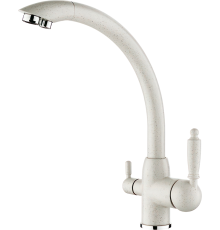 Смеситель для кухни Ledeme L4455W-3 белый гранит