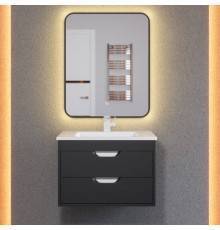 Мебель для ванной комнаты Uperwood Modul 65 подвесная, 2 ящика, матовая черная