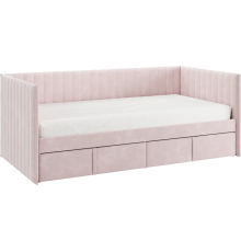 Кровать Mebelson Твикс 171562 90x200 см, нежно-розовая, с выкатными ящиками