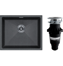 Комплект Мойка кухонная Paulmark Lumi LU55-DG графит + Измельчитель Bone Crusher BC 810-SL Slim Line