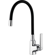 Смеситель для кухни Ledeme H74 L4074-2 с гибким изливом, хром, черный