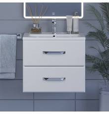 Тумба с раковиной Uperwood Foster 60 подвесная, 2 ящика, белая