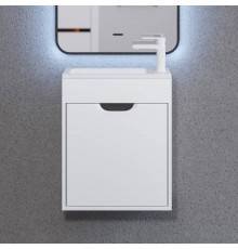 Тумба под раковину Uperwood Modul 50 подвесная, 1 дверца, матовая белая, графит