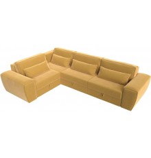 Угловой диван Лига Диванов Лига-008 Long L, микровельвет желтый