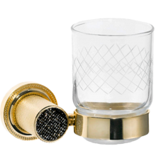 Стакан Boheme Royal Cristal Black Gold 10924-G-B настенный, золото