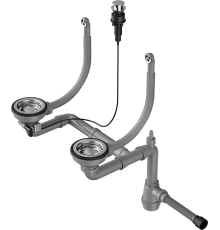 Сифон для мойки Omoikiri WK-2-R-A-IN нержавеющая сталь