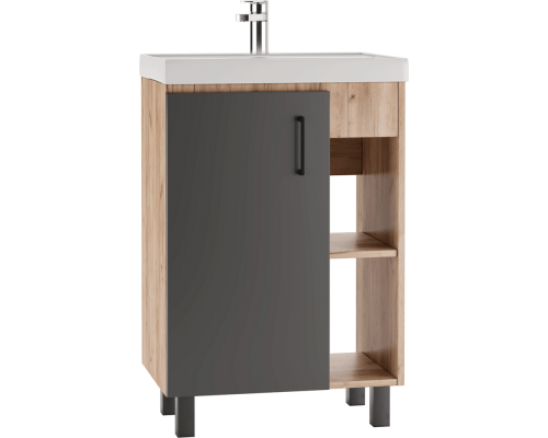 Тумба под раковину Домино Craft 57 дуб вотан, графит