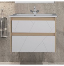 Тумба с раковиной ASB-Mebel Диана 75 белый глянец