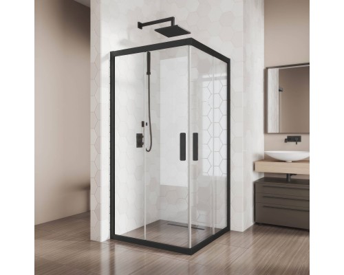 Душевой уголок Kubele DE019 SC-CLN-BLMT 105 см, профиль черный