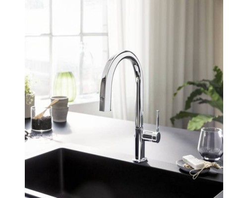 Hansgrohe Aqittura Смеситель для кухни, 1 отв., с вытяжным изливом 1jet и функцией фильтрации, цвет: хром . 76803000 Hansgrohe Aqittura Смеситель для кухни, 1 отв., с вытяжным изливом 1jet и функцией фильтрации, цвет: хром . 76803000