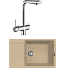 Комплект Мойка кухонная Lava L8.DUN dune + Смеситель SG14 CR chrome