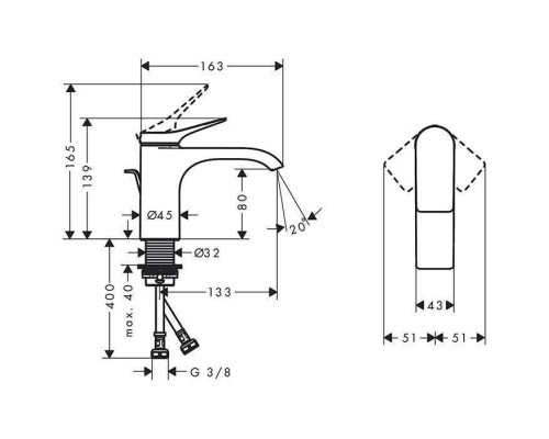 Hansgrohe Vivenis Смеситель для раковины, на 1 отв., с донным клапаном, цвет: белый матовый. 75010700 Hansgrohe Vivenis Смеситель для раковины, на 1 отв., с донным клапаном, цвет: белый матовый. 75010700