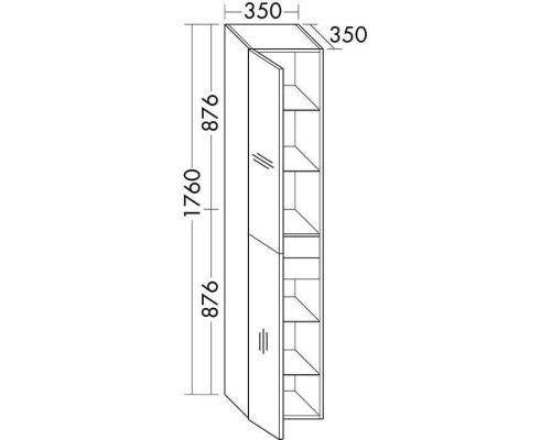 Burgbad Coco Подвесной шкаф 35x35x176 см, цвет: серый. HSIU035 L F2848
