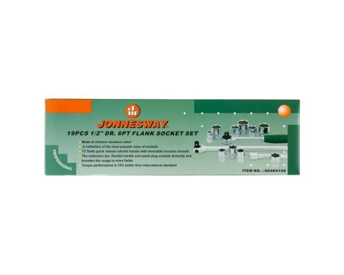 Набор торцевых головок Jonnesway 1/2"DR, 11-32 мм (19шт) Набор торцевых головок Jonnesway 1/2"DR, 11-32 мм (19шт)