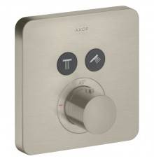 Axor ShowerSelect Смеситель для душа, термостатический, на 2 источника, внешняя часть, цвет: шлифованный никель. 36707820