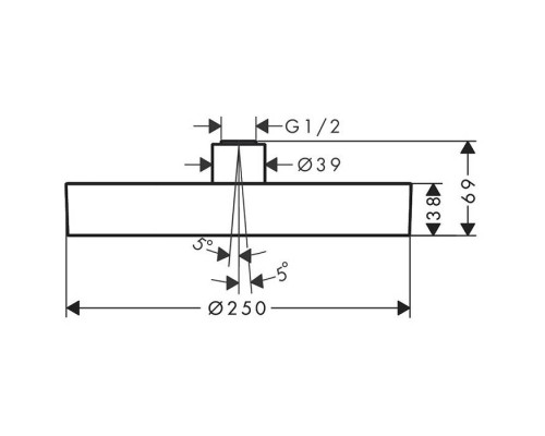 Hansgrohe Rainfinity Верхний душ, d=250мм, 1 jet, потолочный держателем, цвет: белый матовый. 26228700