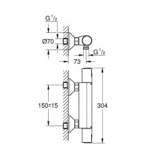 Термостатический смеситель для душа GROHE Precision Start, хром (34594000)