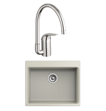 Комплект Мойка Rivelato Axel Х-60 topazio + Смеситель Grohe Euroeco