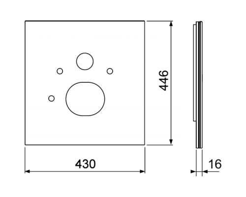 TECElux Нижняя панель для установки унитаза Geberit Sela, стекло белое. 9650104