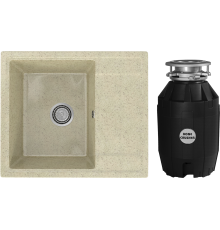 Комплект Мойка кухонная Practik PR-M 575-002 слоновая кость + Измельчитель Bone Crusher BC 810-AS