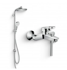 Душевой комплект Смеситель Hansgrohe Logis Loop Logis loop 71244000 + Стойка Crometta S 240 1jet Showerpipe Rеno 27270000 EcoSmart