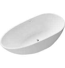 Акриловая ванна Grossman Fly GR-1102M 170x80 см, отдельностоящая, белая матовая, овальная, с каркасом, со сливом-переливом
