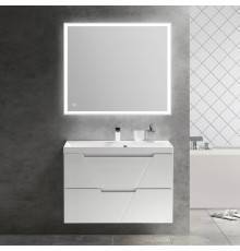 Мебель для ванной комнаты BelBagno Vittoria 90 подвесная, bianco opaco, белая глянцевая раковина
