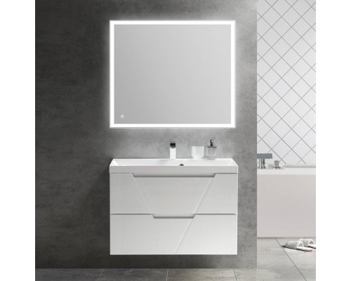 Мебель для ванной комнаты BelBagno Vittoria 90 подвесная, bianco opaco, белая глянцевая раковина