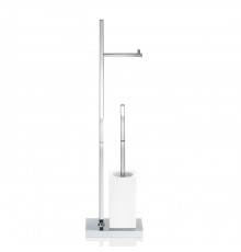 Decor Walther DW 6710 Напольная стойка 73см., с ершиком и бумагодержателем, фарфор, цвет: хром / белый. 0838500