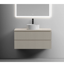 Тумба с раковиной Sancos Snob T 100 см, beige soft, столешница бежевая, раковина CN6032