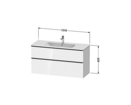 Duravit D-Neo Тумбочка подвесная 121х46.2x62.5см., раковина, 1 ящик цвет: Black Oak. 2336120000,  DE436401616