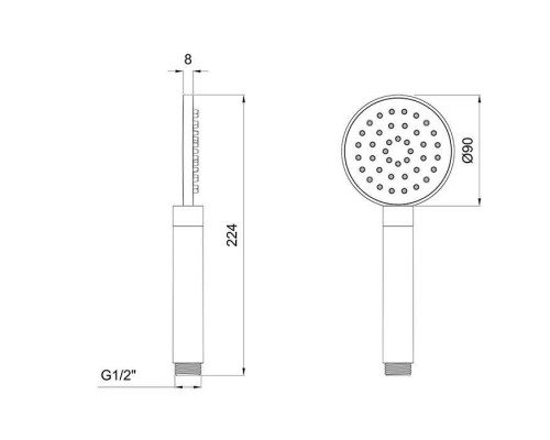 Almar Ручной душ, Posh D90см., с одним типом струи, цвет: медь брашированная PVD. E082108.CO