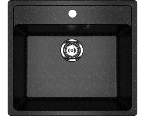 Мойка кухонная Ulgran U-104 -308 черная + Жидкое мыло Grass Milana