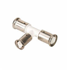 Тройник переходный уменьшенный в центре, ПВДФ пресс (белый), 32x20x32, HENCO 10PKW-322032