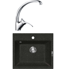 Комплект Мойка кухонная Lava Q2.BAS basalt + Смеситель SG01 CR chrome
