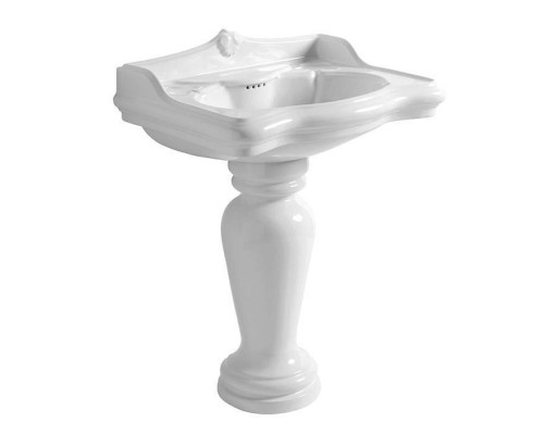 Azzurra Jubilaeum Раковина 70x55xH32,5 см, с пьедесталом 27xH68 см, 1 отв., цвет: Bianco lucido. JUCLT0000000BI/(JUB300 bi),  JULP0705500MBI/(JUB200/M bi)*1