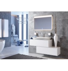 AQ GEN0112W Genesis Тумба под умывальник, белая 1200х310х400 мм GEN0112W