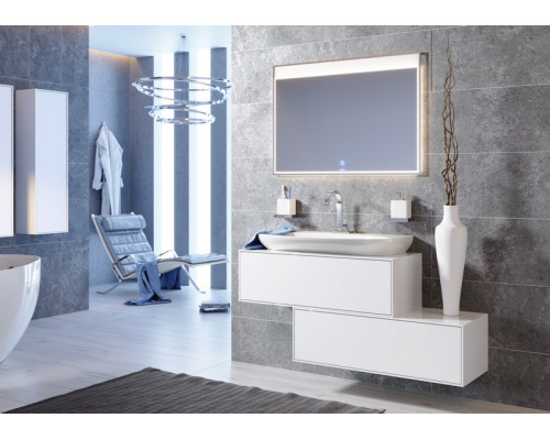 AQ GEN0112W Genesis Тумба под умывальник, белая 1200х310х400 мм GEN0112W